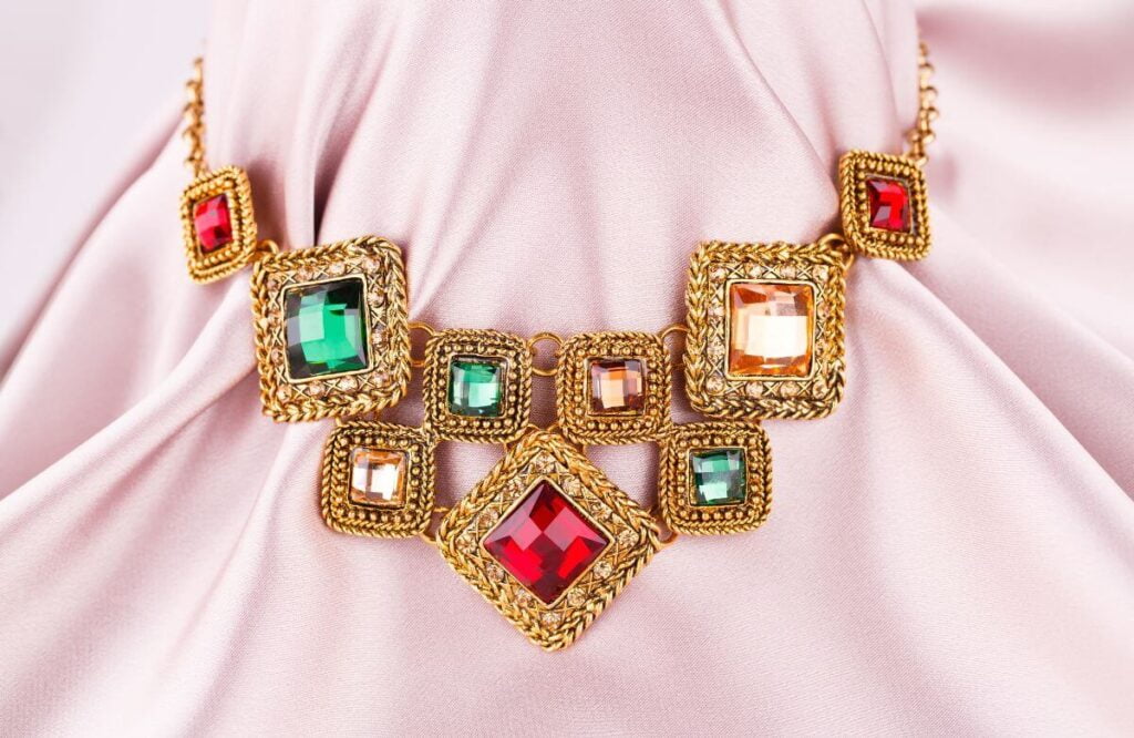 Gemstone bib necklaces colorful