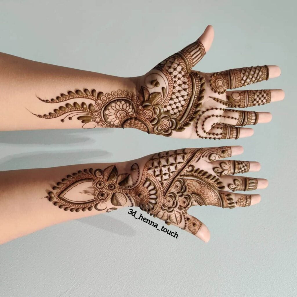 Gorgeous Filled-in Swirls Mehndi Design for both Hands