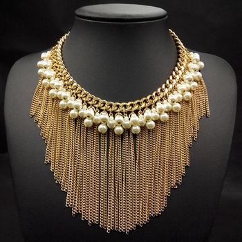 Choker-style bib necklaces